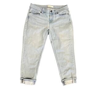 J Jill Denim Jeans Women's 4P Light Wash Authentic Fit Cropped Cuffed